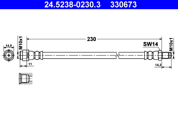 Flessibile del freno - 24.5238-0230.3 ATE