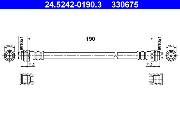 stabdžių žarnelė - 24.5242-0190.3 ATE