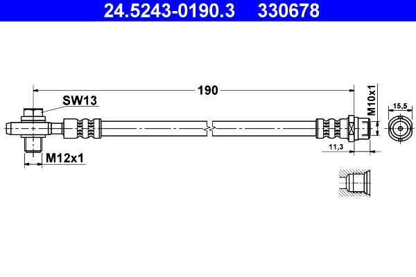 Flessibile del freno - 24.5243-0190.3 ATE