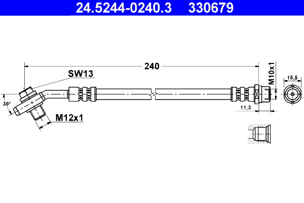 Brake Hose - 24.5244-0240.3 ATE