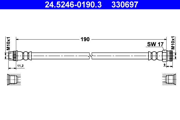 Brake Hose - 24.5246-0190.3 ATE