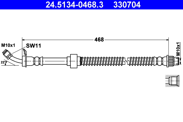 Brake Hose - 24.5134-0468.3 ATE