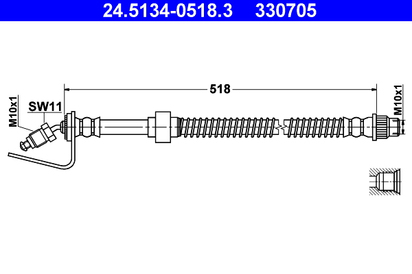 Flessibile del freno - 24.5134-0518.3 ATE