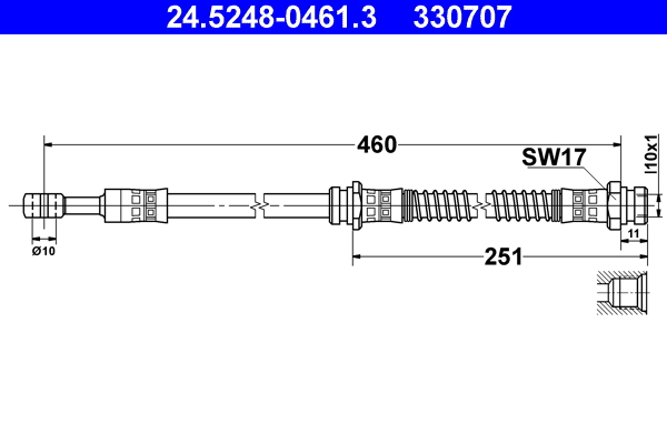 Brake Hose - 24.5248-0461.3 ATE