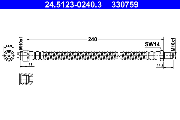 Flessibile del freno - 24.5123-0240.3 ATE