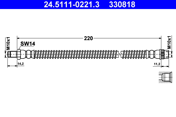 Brake Hose - 24.5111-0221.3 ATE