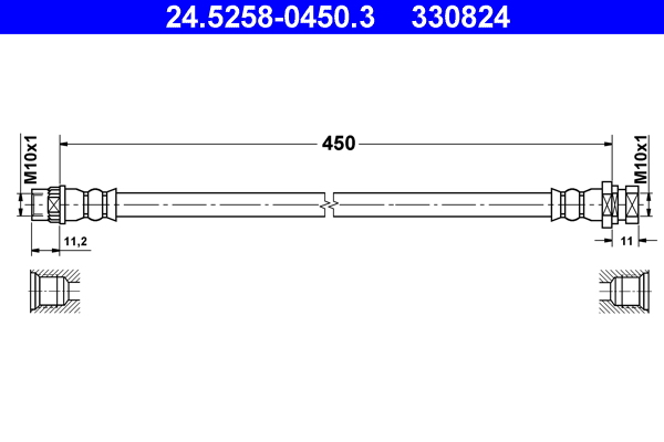 Brake Hose - 24.5258-0450.3 ATE