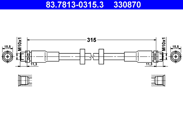 Brake Hose - 83.7813-0315.3 ATE
