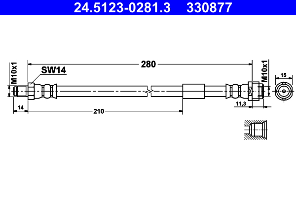 Brake Hose - 24.5123-0281.3 ATE