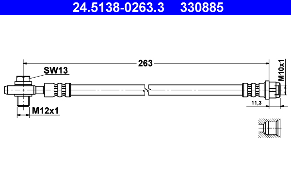 Brake Hose - 24.5138-0263.3 ATE