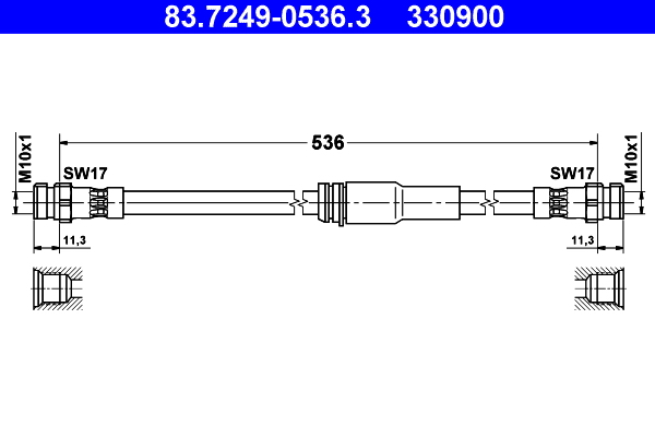 Brake Hose - 83.7249-0536.3 ATE