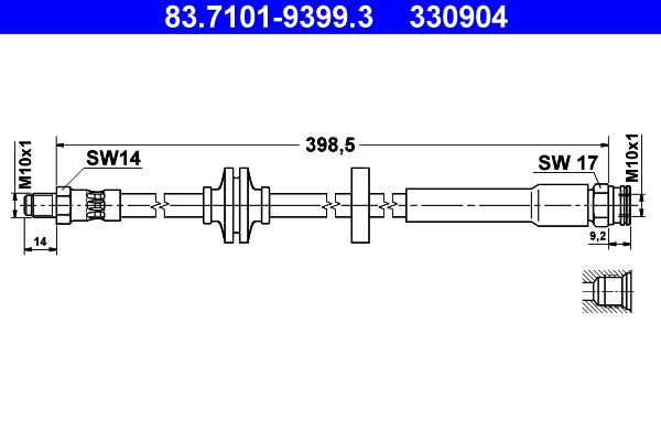 Brake Hose - 83.7101-9399.3 ATE