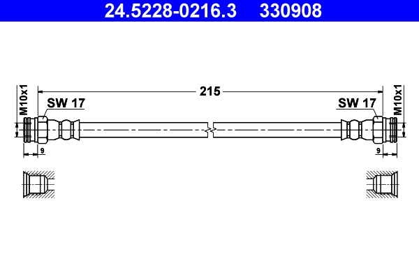 Brake Hose - 24.5228-0216.3 ATE