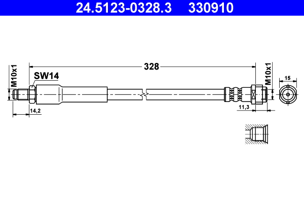 Brake Hose - 24.5123-0328.3 ATE