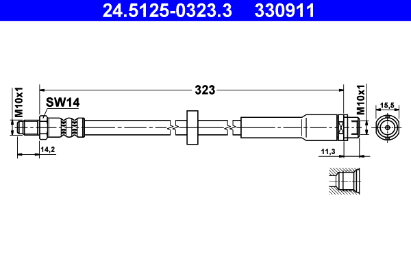 Flessibile del freno - 24.5125-0323.3 ATE