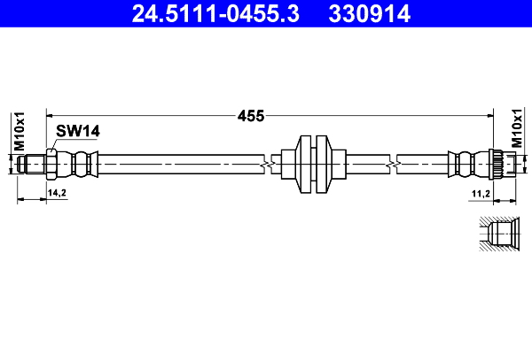 Flessibile del freno - 24.5111-0455.3 ATE