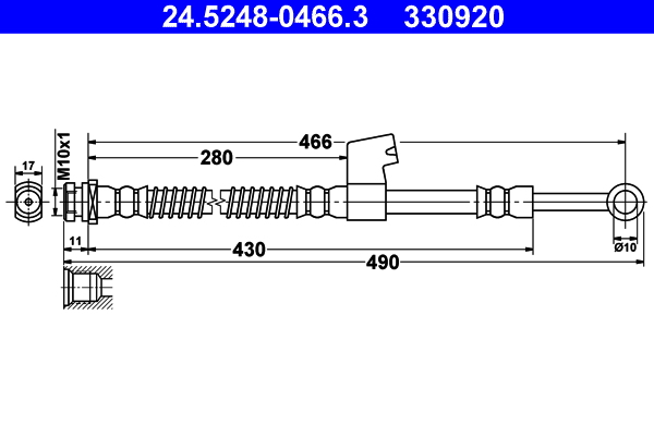 Brake Hose - 24.5248-0466.3 ATE