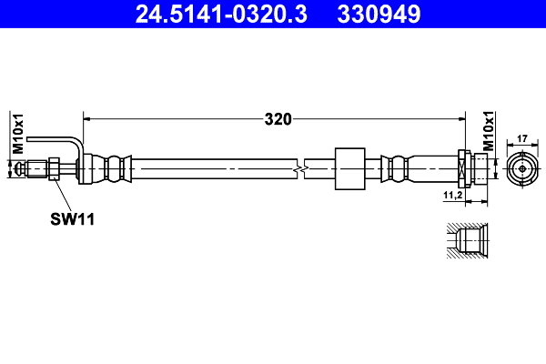 Flessibile del freno - 24.5141-0320.3 ATE