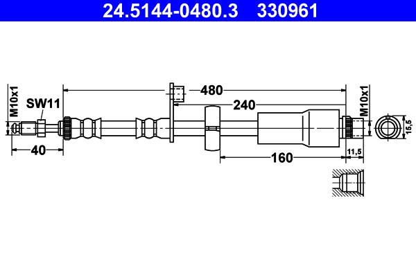 Brake Hose - 24.5144-0480.3 ATE