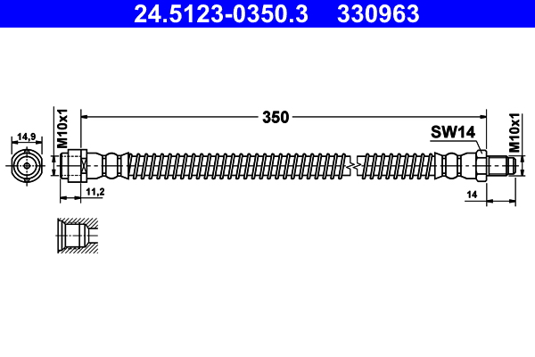 Brake Hose - 24.5123-0350.3 ATE