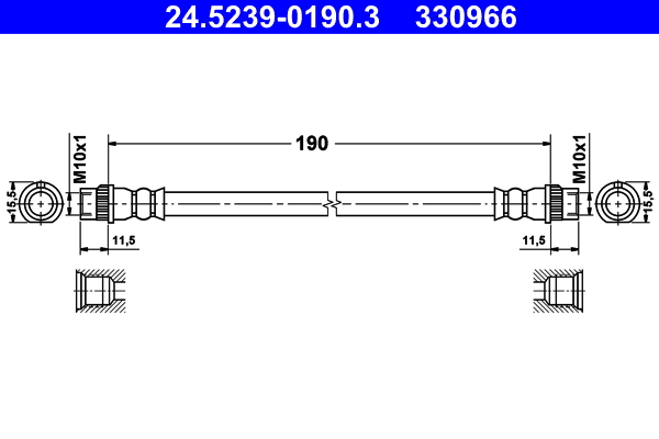 Flessibile del freno - 24.5239-0190.3 ATE
