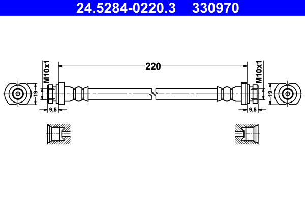 Brake Hose - 24.5284-0220.3 ATE