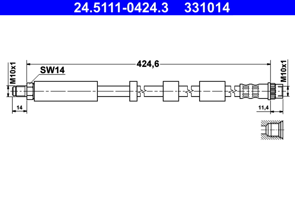 Brake Hose - 24.5111-0424.3 ATE
