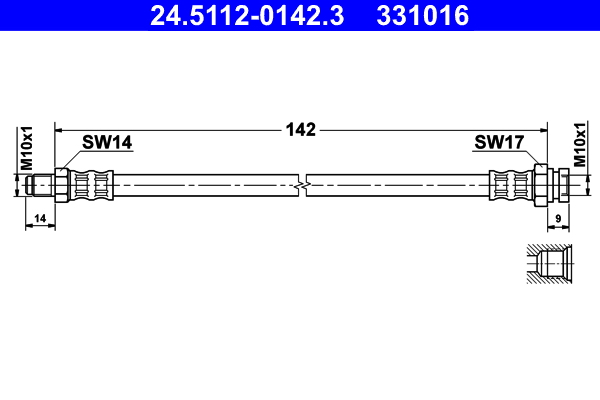 Brake Hose - 24.5112-0142.3 ATE