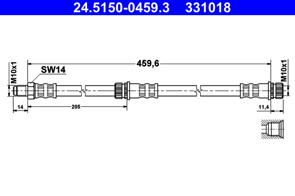 Flessibile del freno - 24.5150-0459.3 ATE