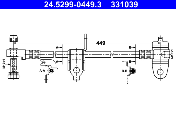 Brake Hose - 24.5299-0449.3 ATE