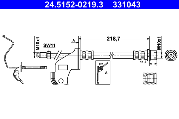 Flessibile del freno - 24.5152-0219.3 ATE