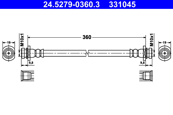 Brake Hose - 24.5279-0360.3 ATE