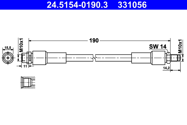 Brake Hose - 24.5154-0190.3 ATE