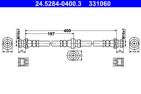 Flessibile del freno - 24.5284-0400.3 ATE
