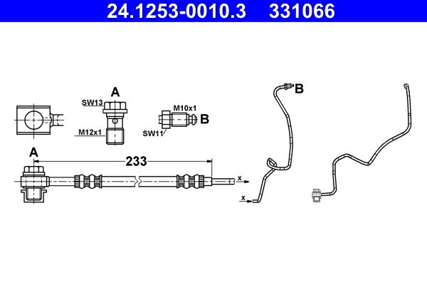 Brake Hose - 24.1253-0010.3 ATE