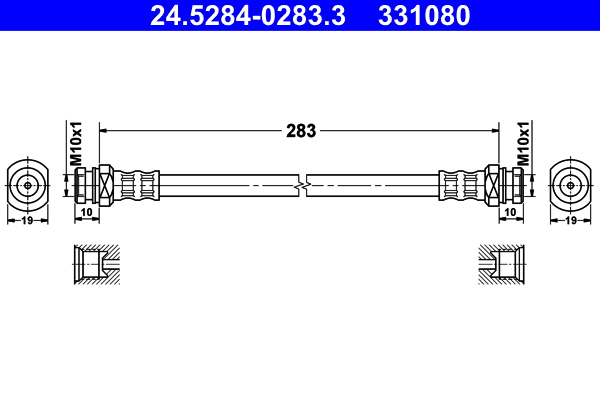 Brake Hose - 24.5284-0283.3 ATE