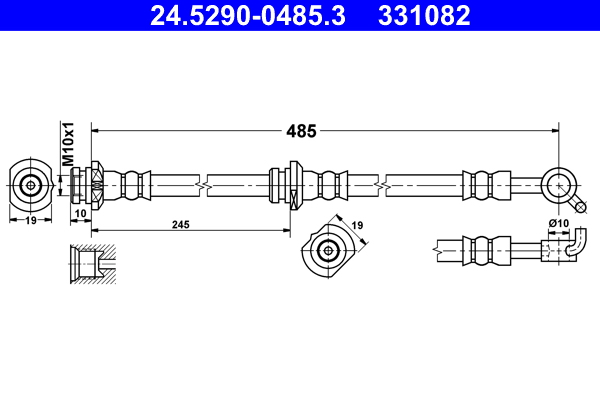 Brake Hose - 24.5290-0485.3 ATE