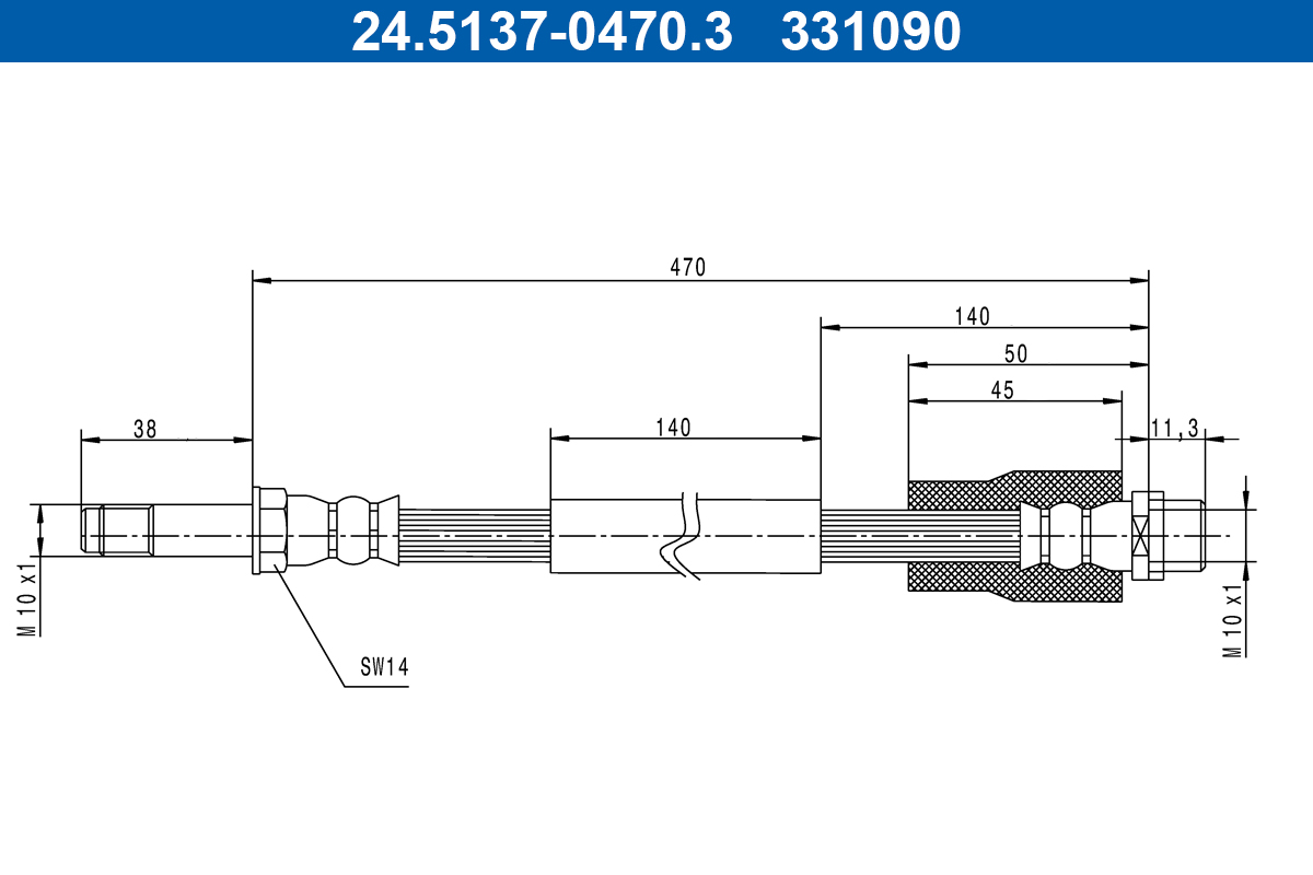 Brake Hose - 24.5137-0470.3 ATE