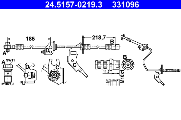 Brake Hose - 24.5157-0219.3 ATE