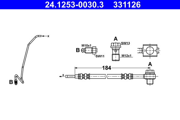 Brake Hose - 24.1253-0030.3 ATE