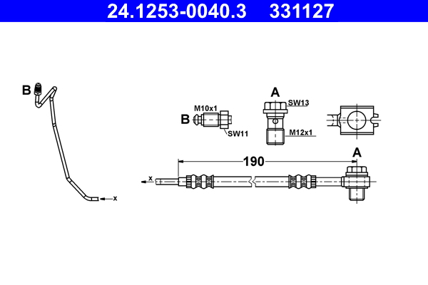 Brake Hose - 24.1253-0040.3 ATE