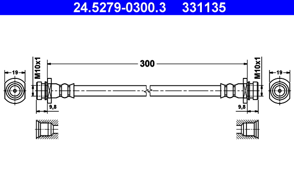 Flessibile del freno - 24.5279-0300.3 ATE