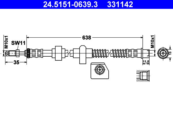 Brake Hose - 24.5151-0639.3 ATE