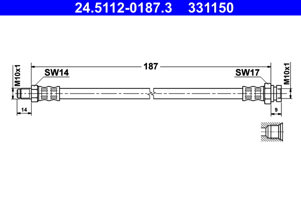 Brake Hose - 24.5112-0187.3 ATE