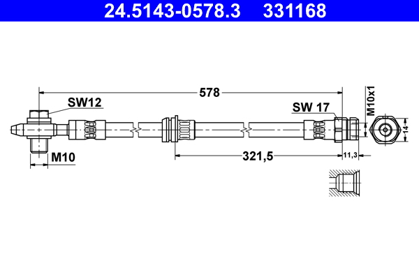 Brake Hose - 24.5143-0578.3 ATE