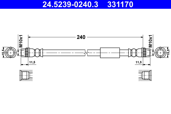 Brake Hose - 24.5239-0240.3 ATE