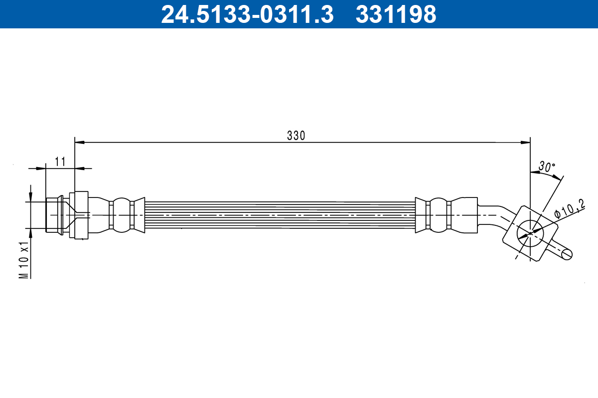 Brake Hose - 24.5133-0311.3 ATE