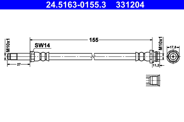 Brake Hose - 24.5163-0155.3 ATE