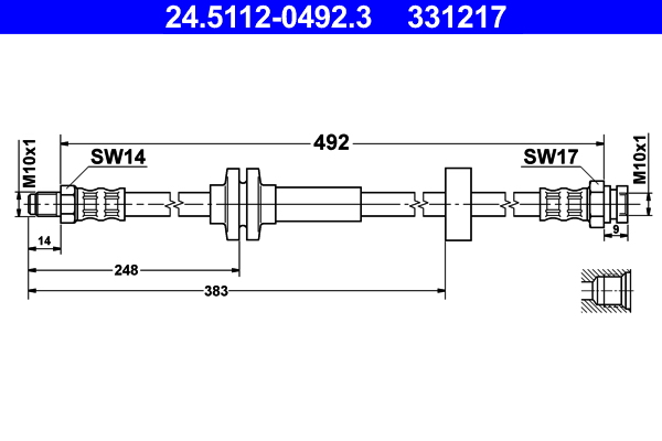 Brake Hose - 24.5112-0492.3 ATE