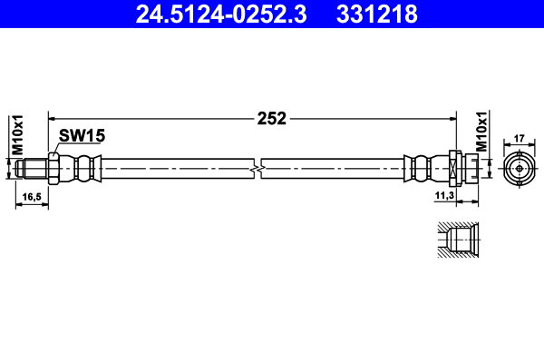 Brake Hose - 24.5124-0252.3 ATE